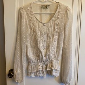 Cream Crochet Lace Blouse